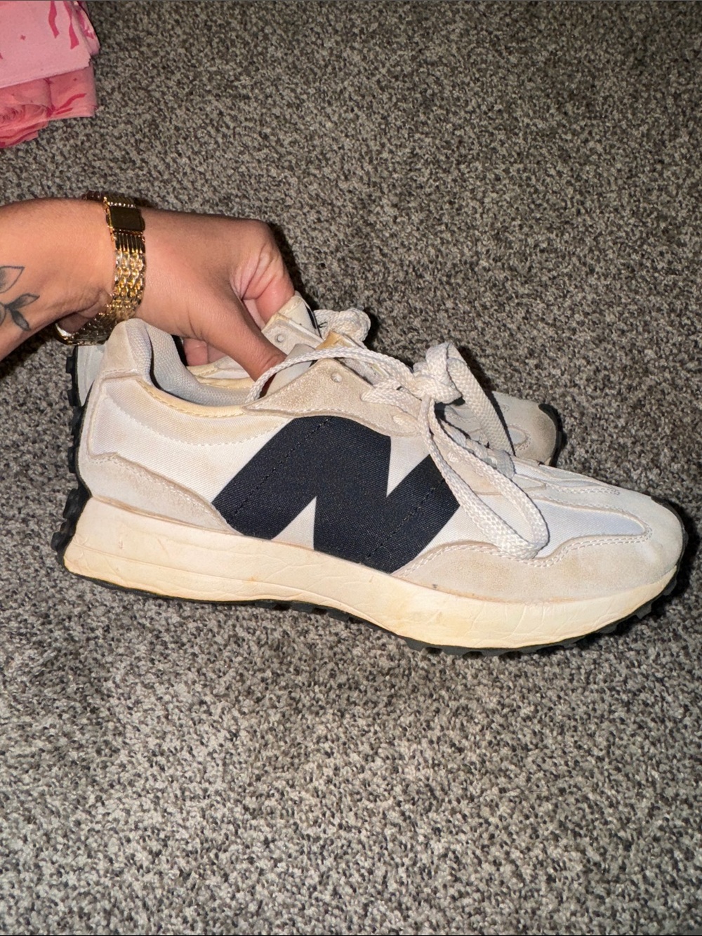 New Balance Beige and Black Men's Casual Sneakers